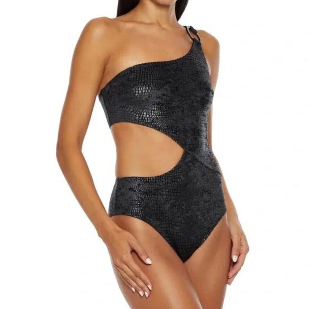Solid & Striped Claudia One Shoulder One Piece Blackout M NWT